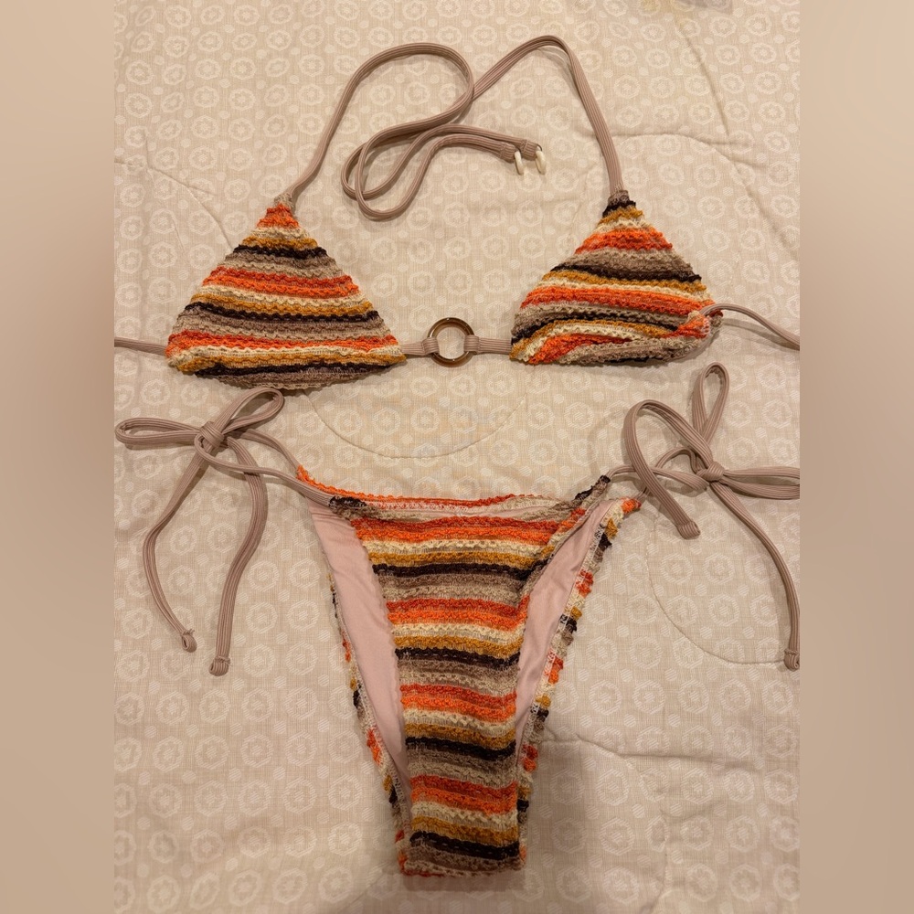 Cupshe crochet striped bikini